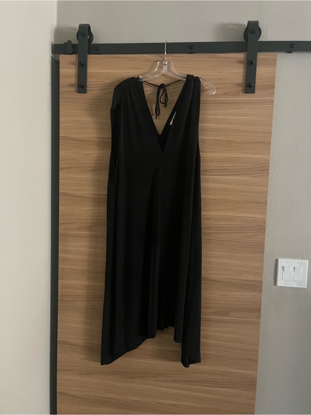 Anthropologie Eri + Ali Briella Cupro Black Midi Dress